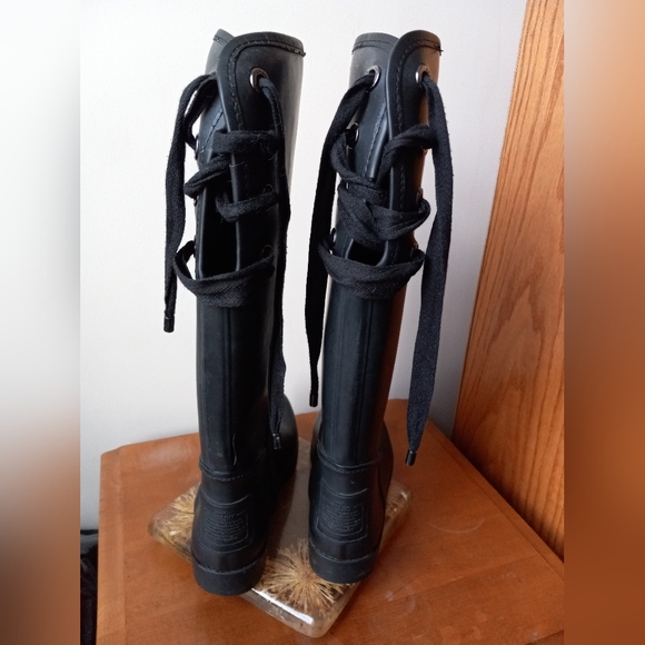 🎀 3/$20 Coach Lace Up Rubber Rain Boots Women's Size 7 *Read Description* - Picture 5 of 9